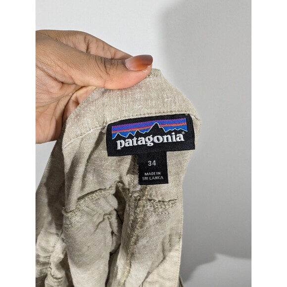 Patagonia Shorts Men Sz 34 Tan Hemp Cotton Blend Outdoor Hiking STY57735 - Picture 7 of 11